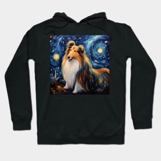 Rough Collie Night Hoodie